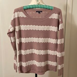 American Eagle Outfitters Sweater Mauve Cream Extra Small
